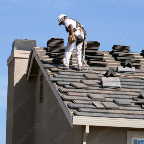 shingles being installed