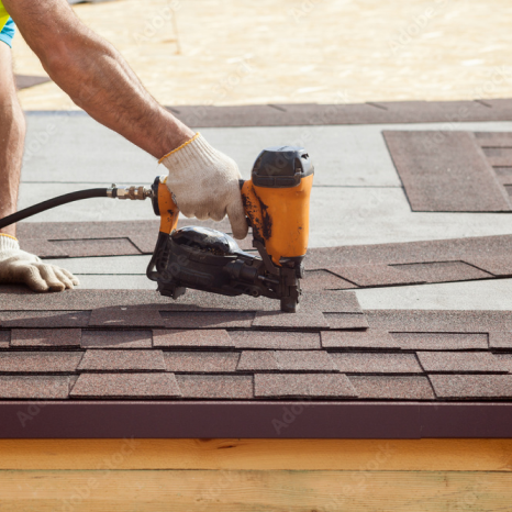 shingles being installed